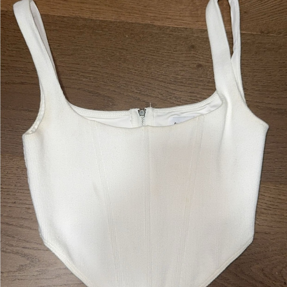 Princess Polly White Sleeveless Bustier Bodysuit